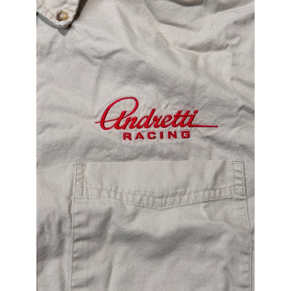 Andretti Racing Devon Jones Mens XL‎ Tan Short Sleeve Button Up Shirt - Picture 3 of 12